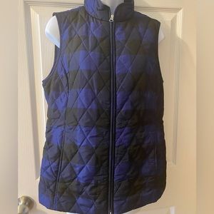 Women’s Blue and Black Plaid Vest